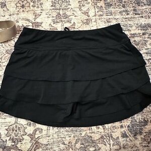 Athleta Black Layered Bathing Suit/Athletic Mini Skirt